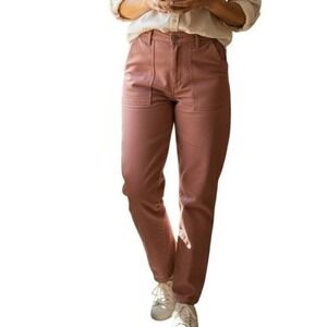 LOFT Pink Women's Utility Style Cargo Pants Cotton Blend Casual Size 12 Nwot